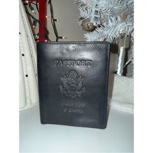 Fossil Black Leather Passport Holder